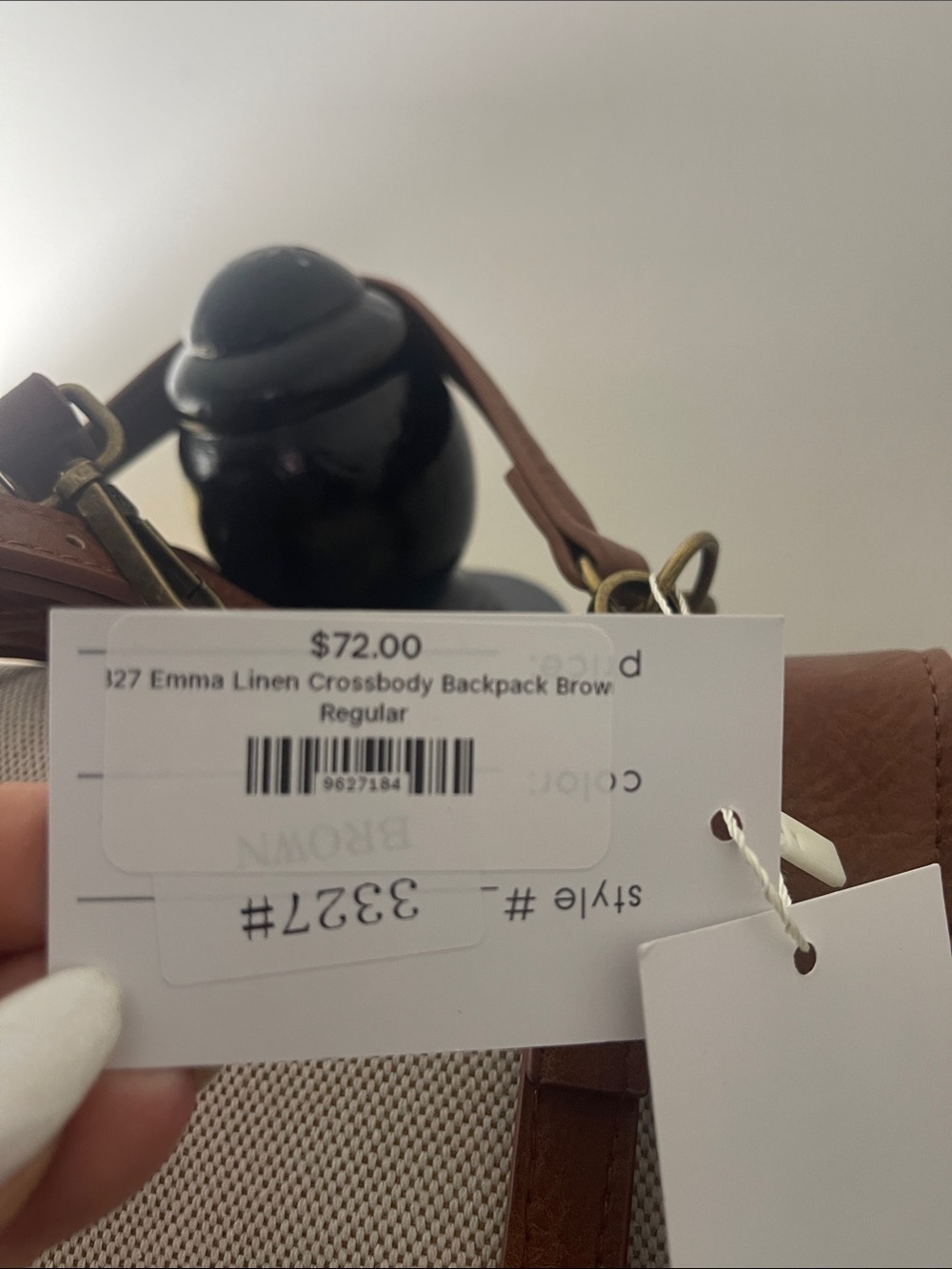 Liz Soto Faux and Canvas Satchel-Brown and Cream - Picture 12 of 13